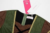 Vista 4 de ReliBeauty - Disfraz de arquera para niñas, disfraz de cazadora para niñas con capa, verde