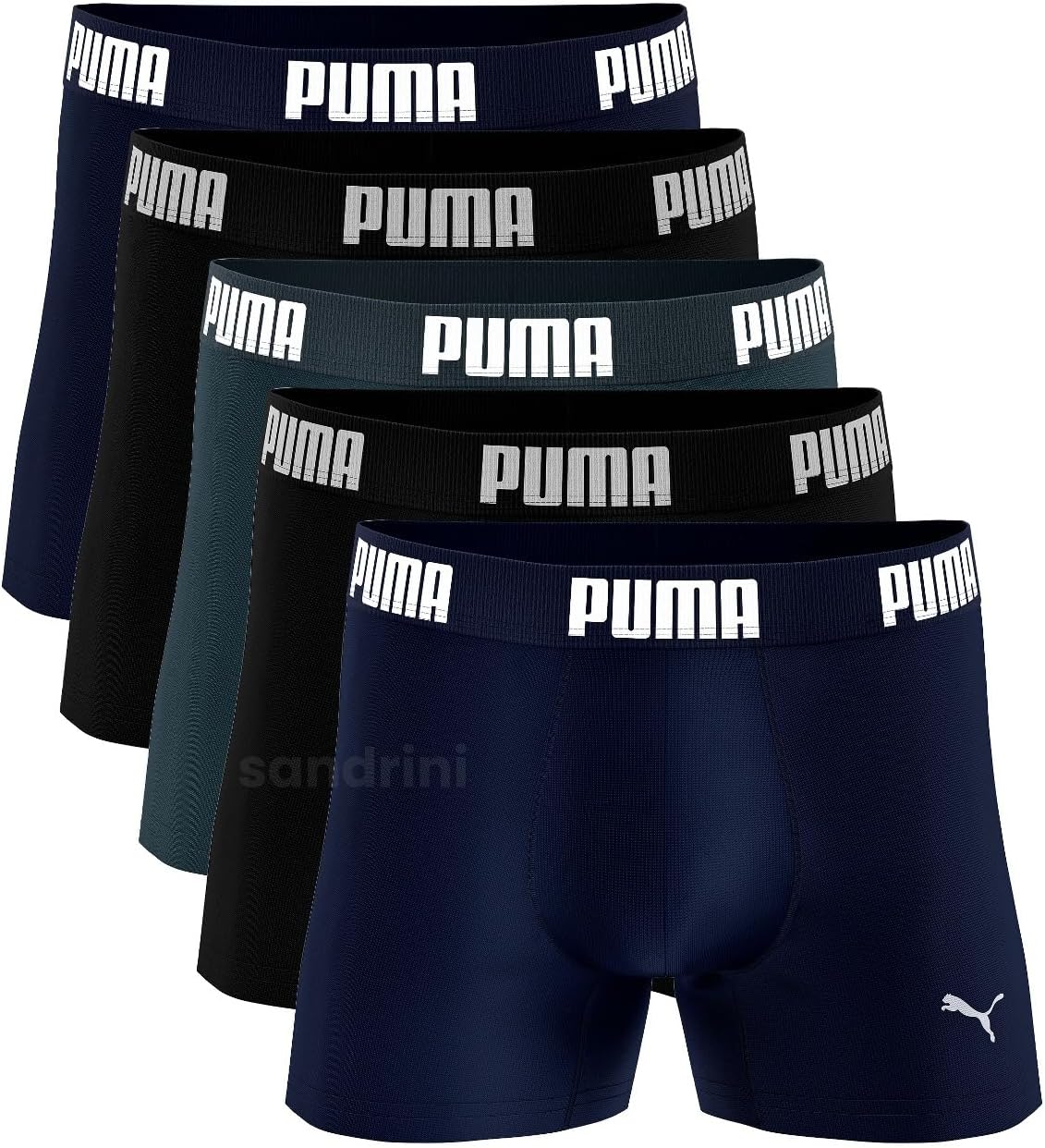 PUMA Kit 5 Cuecas Boxer Puma Sem Costura Confortável Esporte Masculino