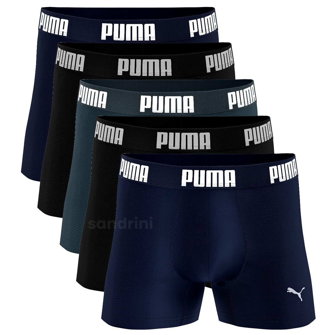PUMA Kit 5 Cuecas Boxer Puma Sem Costura Confortável Esporte Masculino