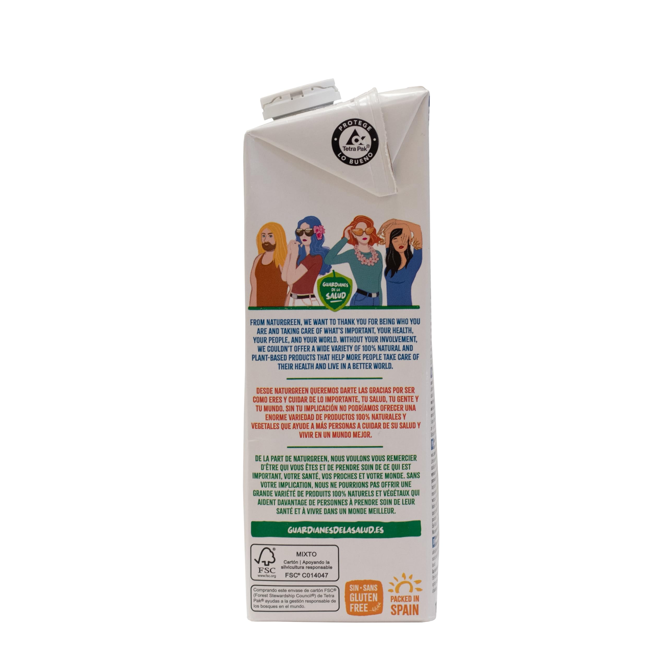 NaturGreen - Almond Calcium Sin Azúcar, Bebida Vegetal de Almendra sin Azúcares y con Calcio Añadido, 100% Vegano, Sin Soja, Sin Gluten, Sin Lactosa - 1L
