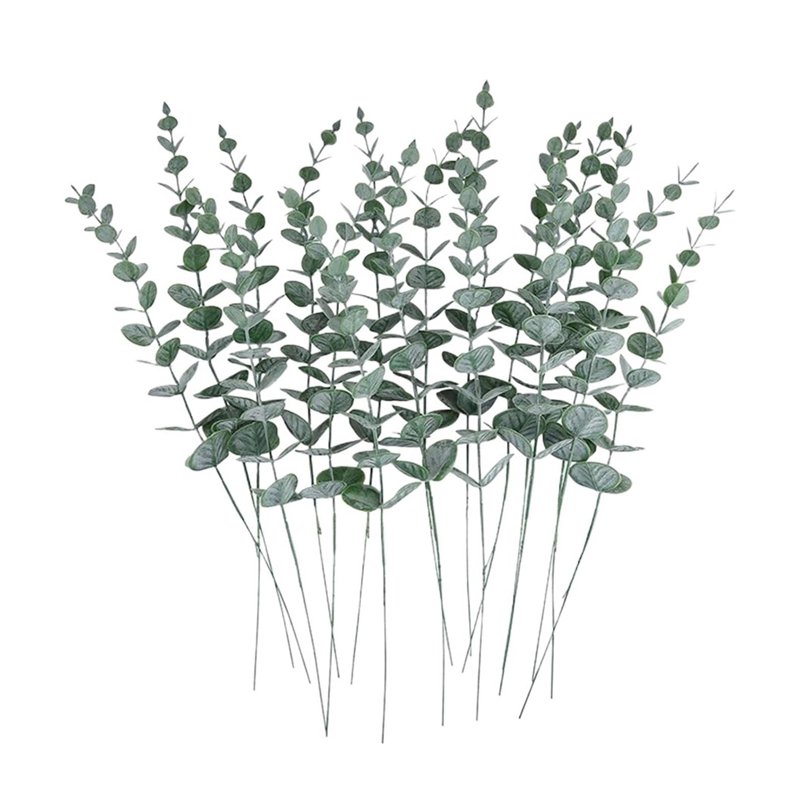 YGLEEULI Artificial Foliage Stems Artificial Eucalyptus Stems Leaves Fake Plants for Home Office Room Party Wedding Centerpiece Wreath DIY Decoration(Gary Green)