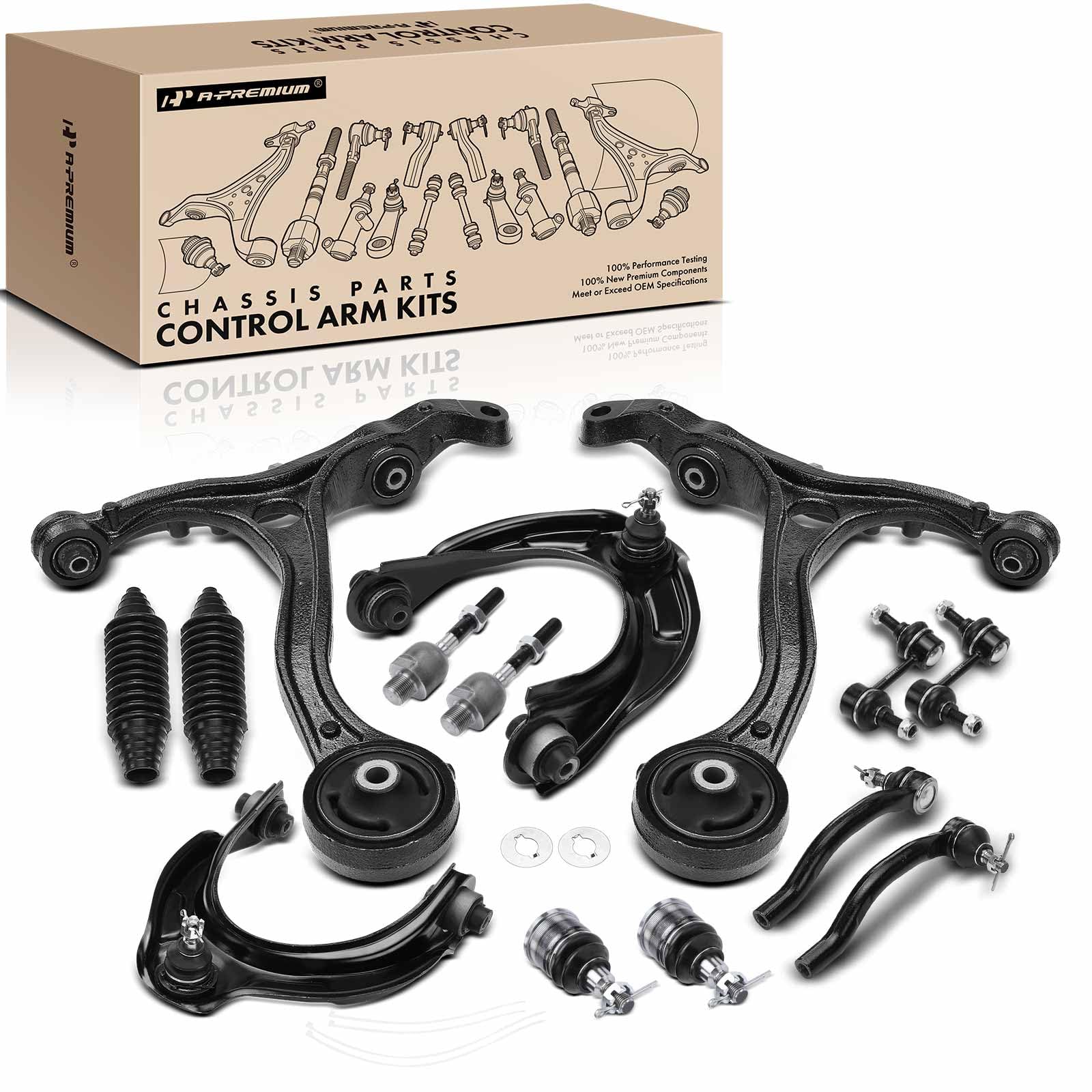 Front Suspension Kit For 2008-2012 Honda Accord – Control Arms, Sway Bar Links, Ball Joints, 12-Piece Set
