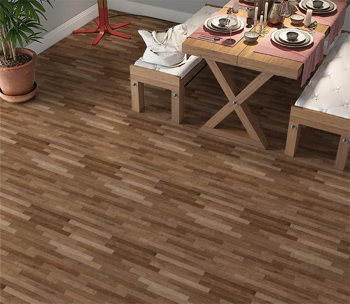 StickerArt Yer Kaplama Zemin Kaplama Folyosu 65x130 cm Light Brown Parquet