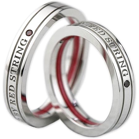 Amazon ペアリング ダイヤモンド 本物の赤い糸が入った Sv925 シルバー 男女ペア２本セット 男性用 13号 女性用 9号 リング 通販