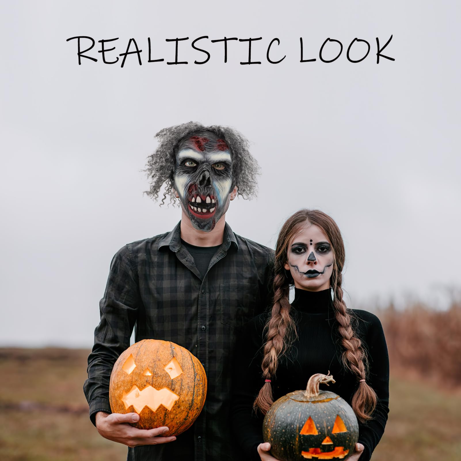 ibasenice 3 Sztuk Maska ​​Na Halloween Halloween Pełna Maska ​​Straszna Maska ​​Na Twarz Przerażające Maski Dla Dorosłych Realistyczne Cosplay Maska ​​Rekwizyt Na Halloween Impreza Z Okazji