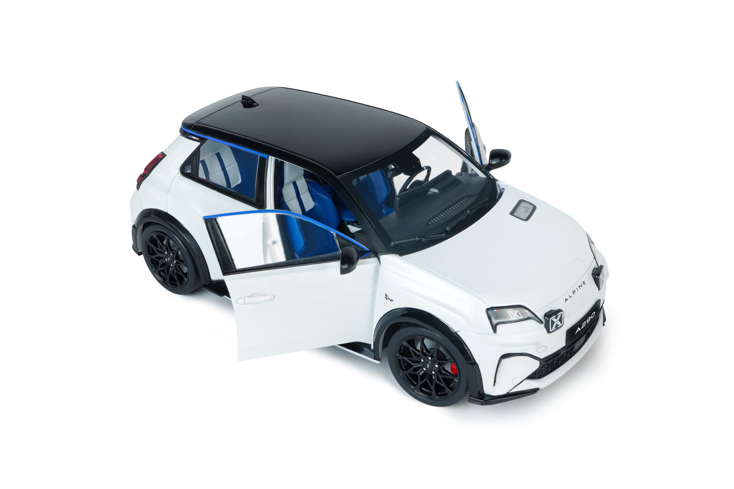 Solido Alpine A290 GTS 2024 - Die-Cast Modellauto, Fensterkarton mit Kunststoffsockel, Sammlermodell, weiß, 1:18