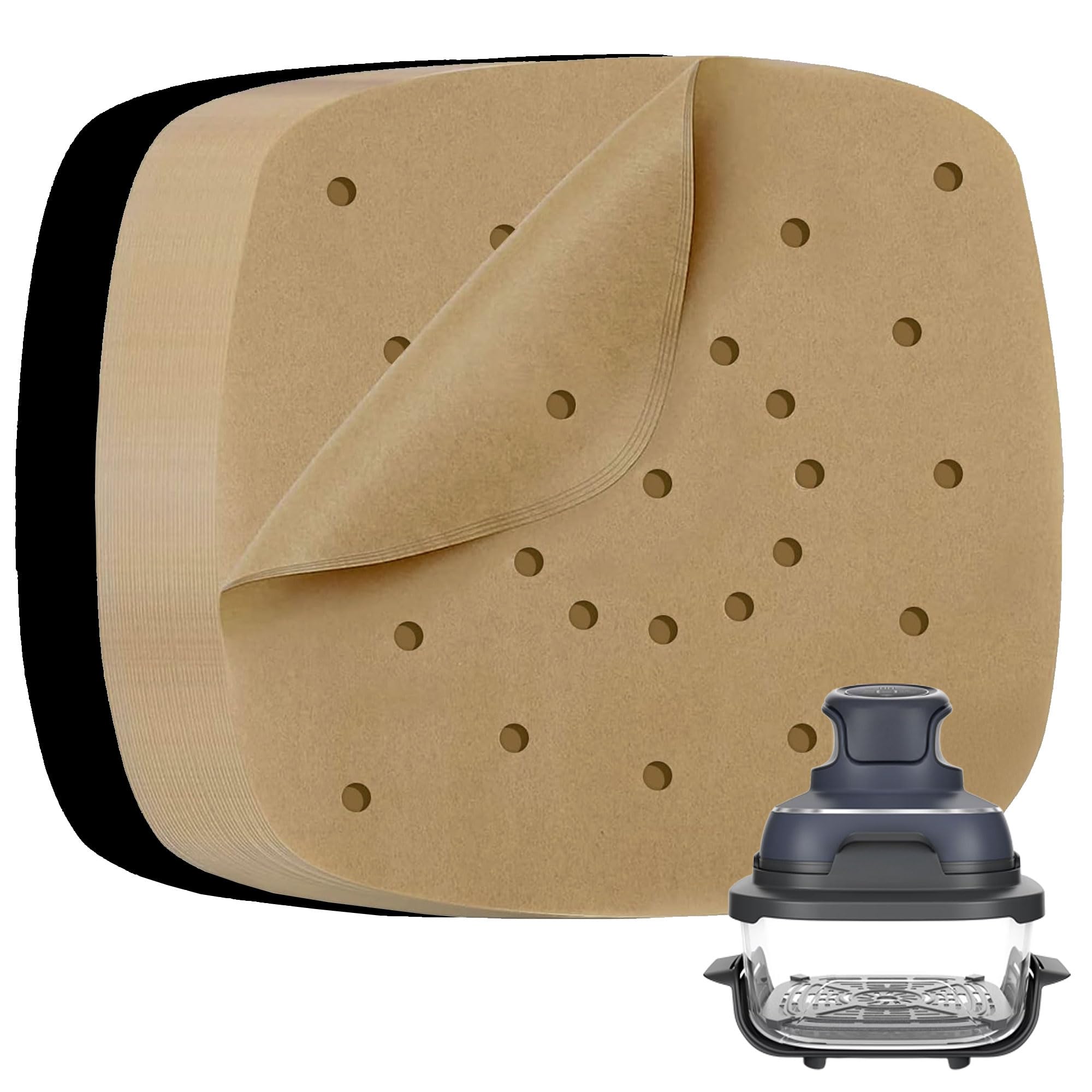 Air Fryer Unbleached Parchment Paper for Ninja Crispi and Ninja Crispi Pro, 2.5QT, 4QT and 6 QT Cup Container, Airfryer Accessories and Liners, Non-Stick, Non Toxic, BPA-free and PFOA-free