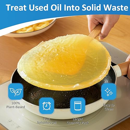Miniatura 3 de LANBEIDE Polvo solidificador de aceite de cocina, solidifica hasta 36 tazas, endurecedor de aceite de cocina 100% a base de plantas para eliminar,
