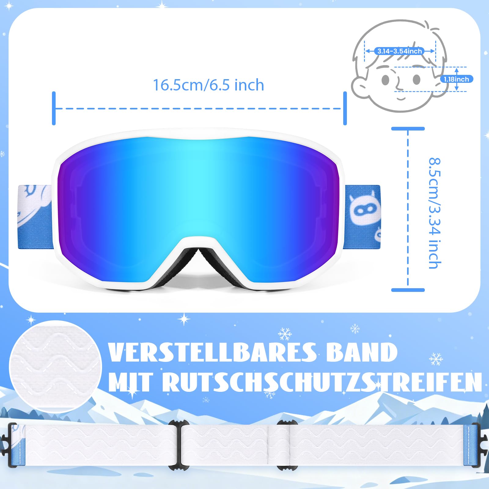 Supertrip Masque Ski Enfant 6-14 Ans, Lunette de Ski Anti-Buée UV400 pour Garçon et Fille,Masque de Ski Enfant Pour Snowboard Motoneige et Alpinisme | Lunette de Ski Anti-Buée UV400 pour Garçon et Fille, Masque de Ski Enfant Pour Snowboard Motoneige et Al
