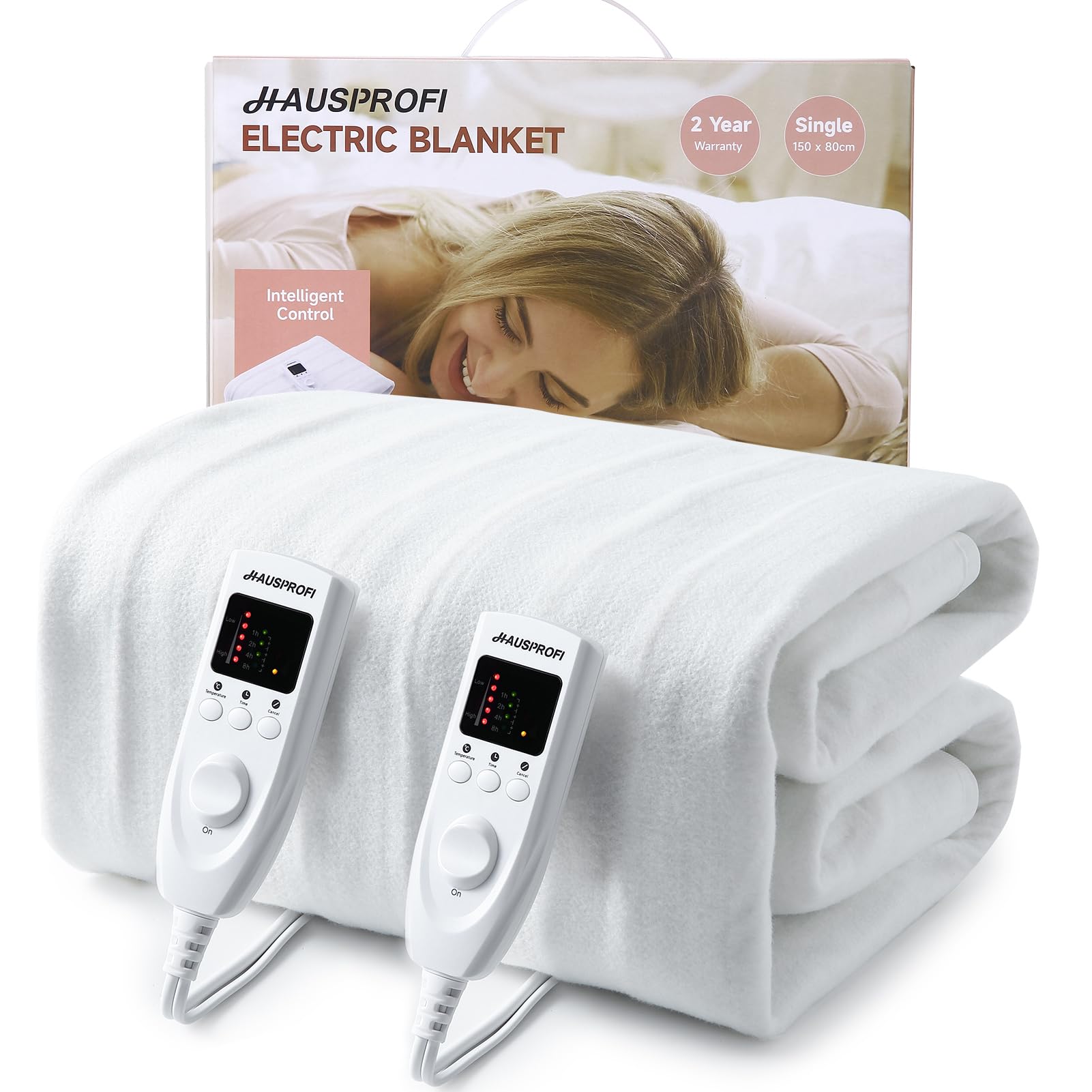 HAUSPROFI Electric Blanket King Size, Heated Underblanket Bed Warmer with Dual Control 5 H...