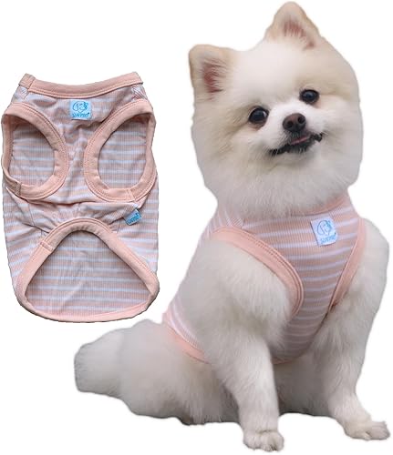 Camiseta de té a rayas para perros y gatos, 100 % algodón, para perros y gatos pequeños, ropa sin mangas para cachorros para chihuahua, yorkie, disponible en Yaxa Costa Rica