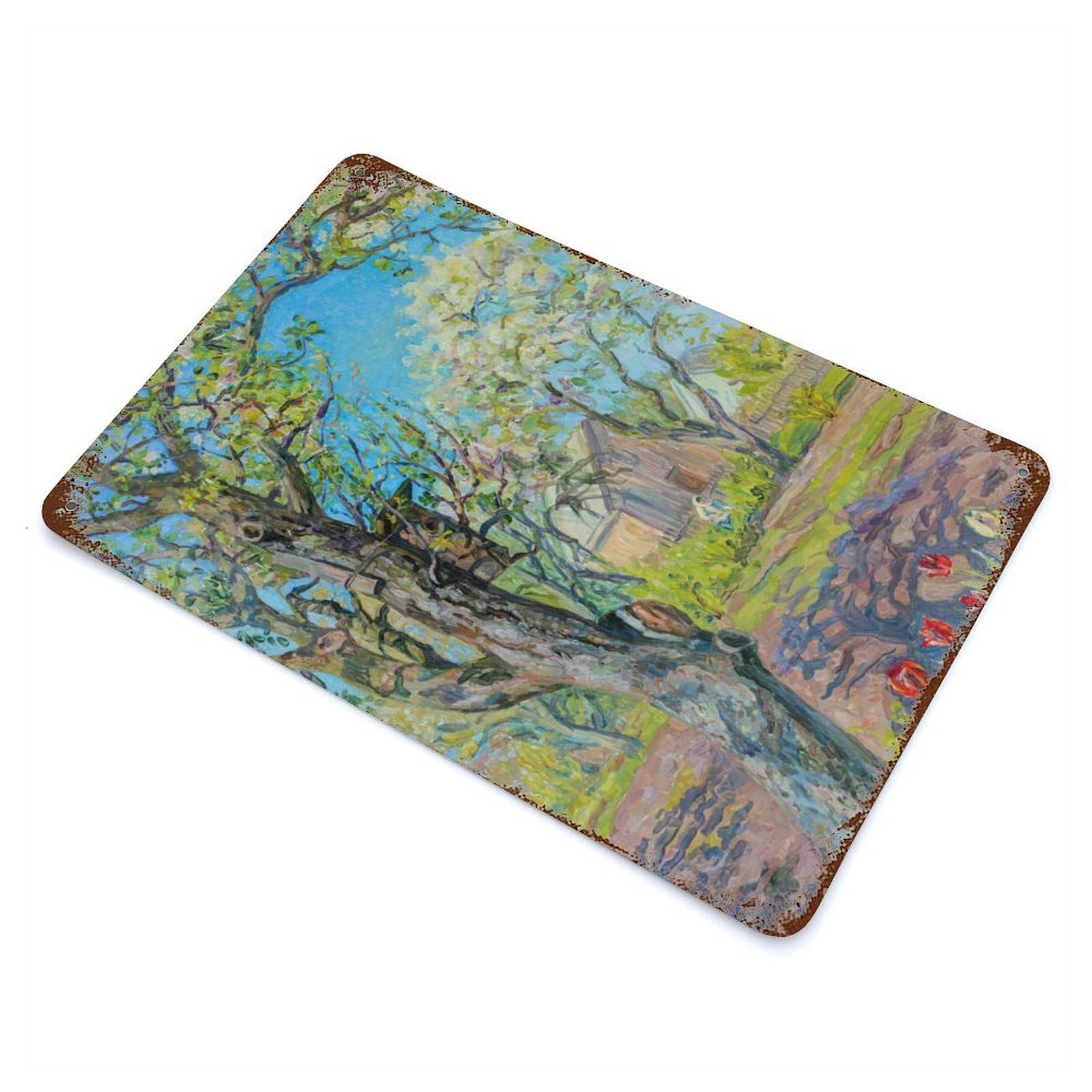 Wildflower Field at Dawn Vintage Metal Tin Sign 11.8"x7.9", for Garage, Bar And Workshop Decor, Old School Wall Decor