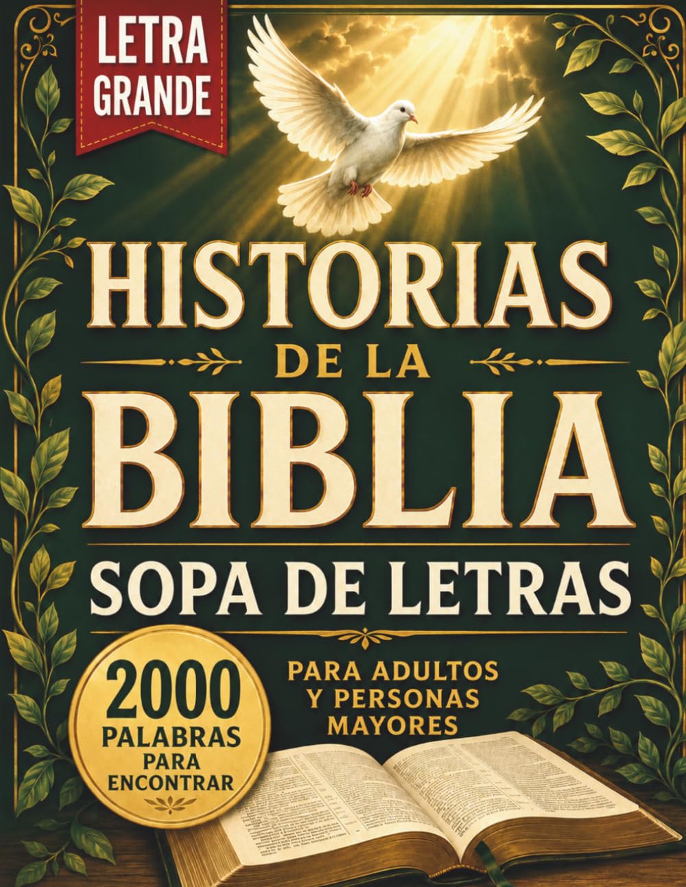Historias de la Biblia Sopa de Letras: 100 sopas de letras con letra grande basadas en la fe para adultos y personas mayores con historias personajes y lugares de la Biblia
