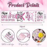 Vista 2 de ALIBBON Cinta de tela de arpillera de 2.5 pulgadas x 10 yardas para la concienciación del cáncer de mama, cinta rosa para combatir el cáncer, cintas