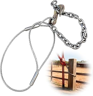 Fence Post Remover Tool, Fence Post Puller Chain with Aircraft Cable, Wood Fence Post Puller Works with Jack or Lever to Extract 4x4 Posts, Heavy Duty Labor-Saving Stump Puller for Broken Rotten Posts