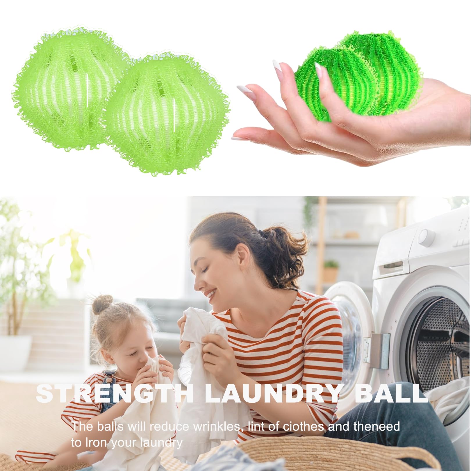 6 Stücke FusselbäLle Waschmaschine,Haarfänger Waschmaschine,Fusselball für Waschmaschine,Pet Ball Washing Fusselfänger,Gegen Hundehaare/Hair/Katzenhaare Catcher,für Entfernen Tierhaare Fusseln(Grün) Elektro-Großgeräte