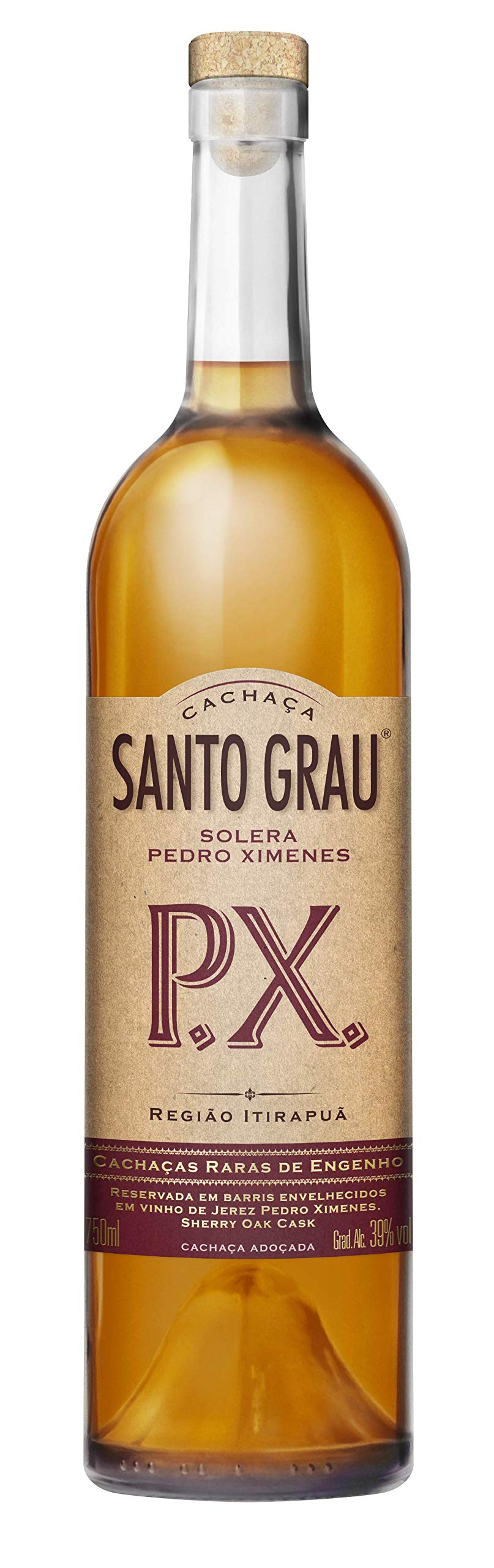 Santo Grau Solera P.X. Cachaça | Reifung im traditionellen Soleira-System | Vollmundiger Geschmack von Wein & Trauben | 1 x 700ml
