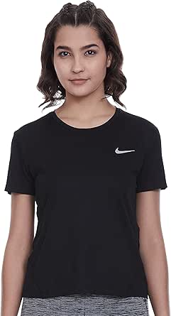 NIKE(ナイキ) ウィメンズ マイラー S/S トップ AJ8122 010 ブラック/Rシルバー M