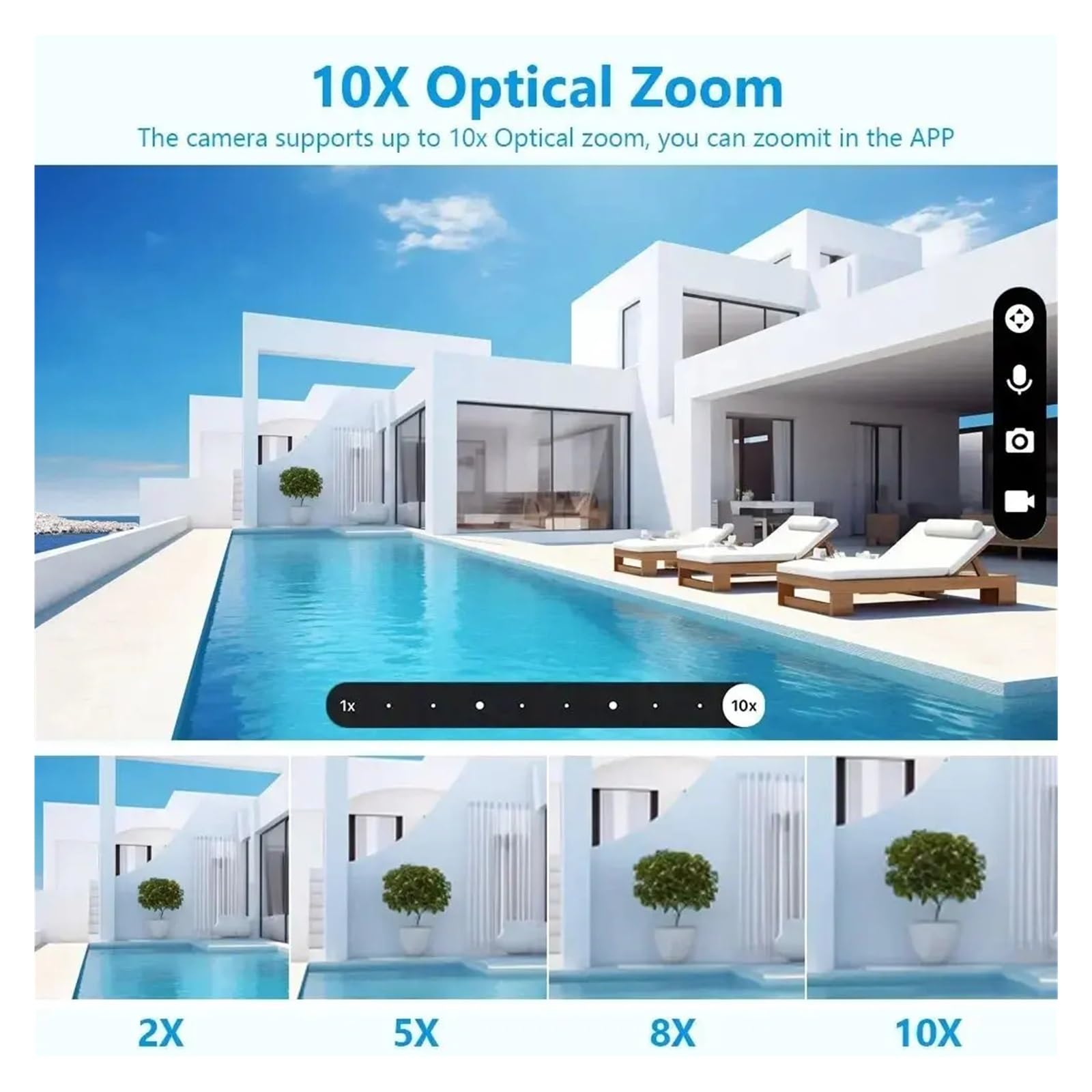 Cámara con Bombilla E27, Zoom 10X, 4K, 8MP, Seguimiento automático, videovigilancia Interior, protección de Seguridad for el hogar, Reflector, cámara WiFi(8MP Add 128G Card)