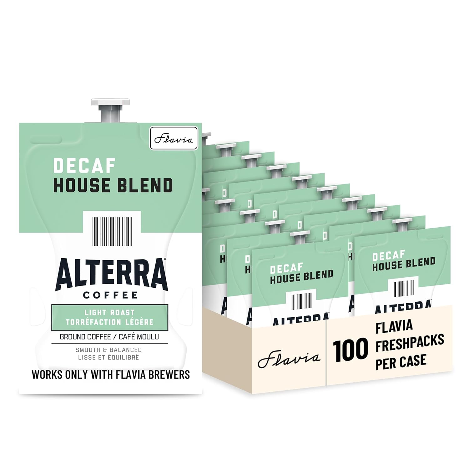 Flavia Alterra Decaf House Blend Freshpacks works only with Flavia Brewers, Light Roast (Case of 100)