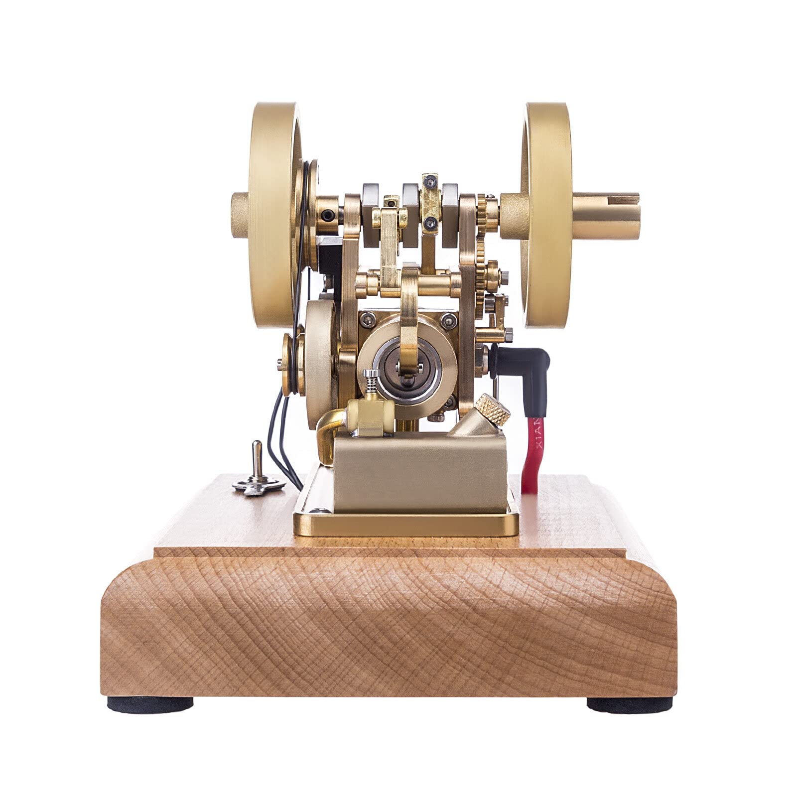 Joytopiaminds Retrol Dampfmaschinen-Modellbausatz, 1,9-cm³-Atkinson-Zyklus-Viertakt-Gasmotor mit Differential-Gegenkolben und Holzsockel, Physik-Lernspielzeug für Erwachsene