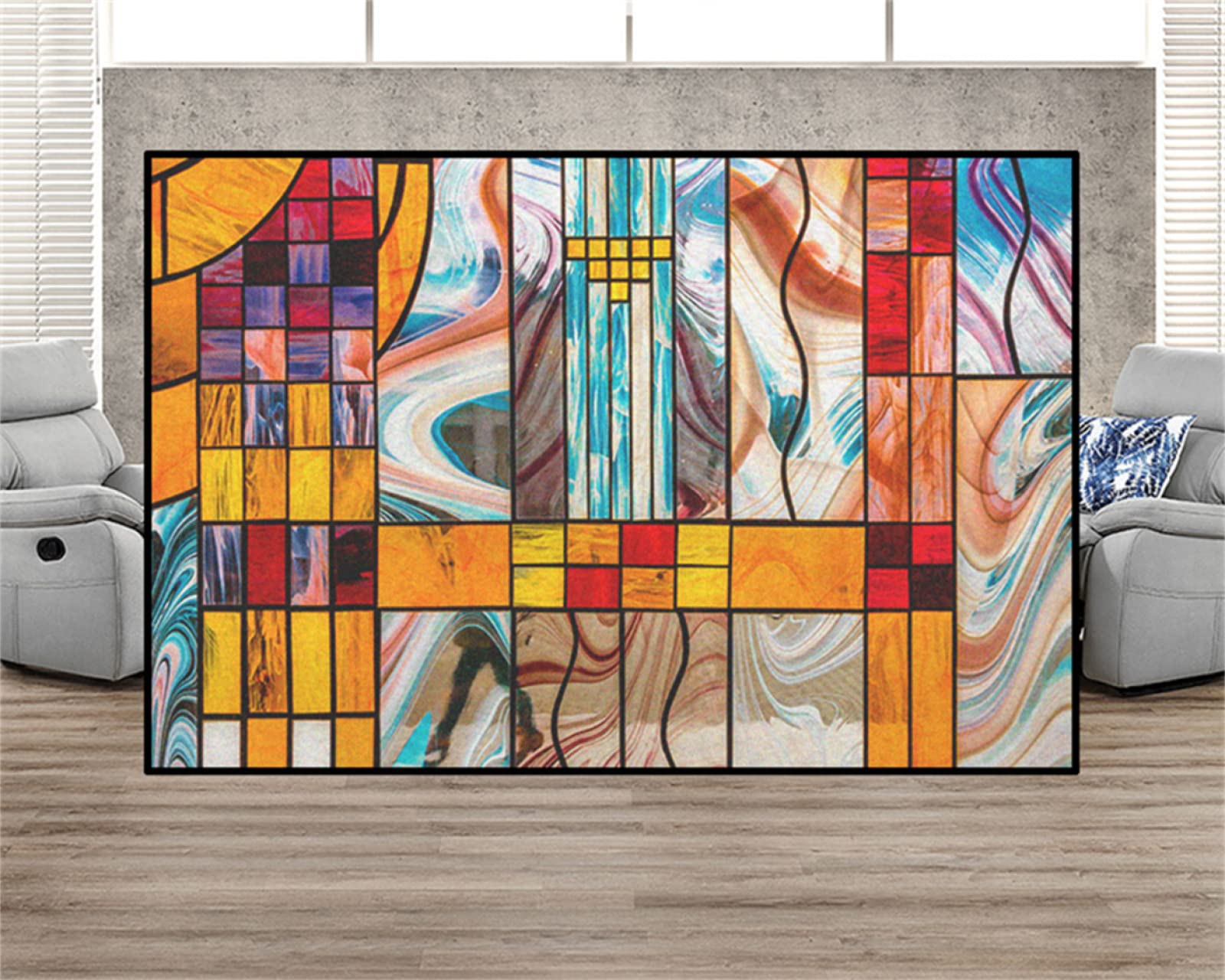 Pellicola per vetri oscurante,Pellicola privacy finestre,anti-peeping,Autoadesive,Anti-UV,retrò colorato ,Ideale per Ufficio Camera da Letto Sala(60cmx200cm)