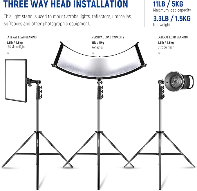 NEEWER 9.8ft/3m Soporte para luz con armazón de aire y carga pesada miniatura 4