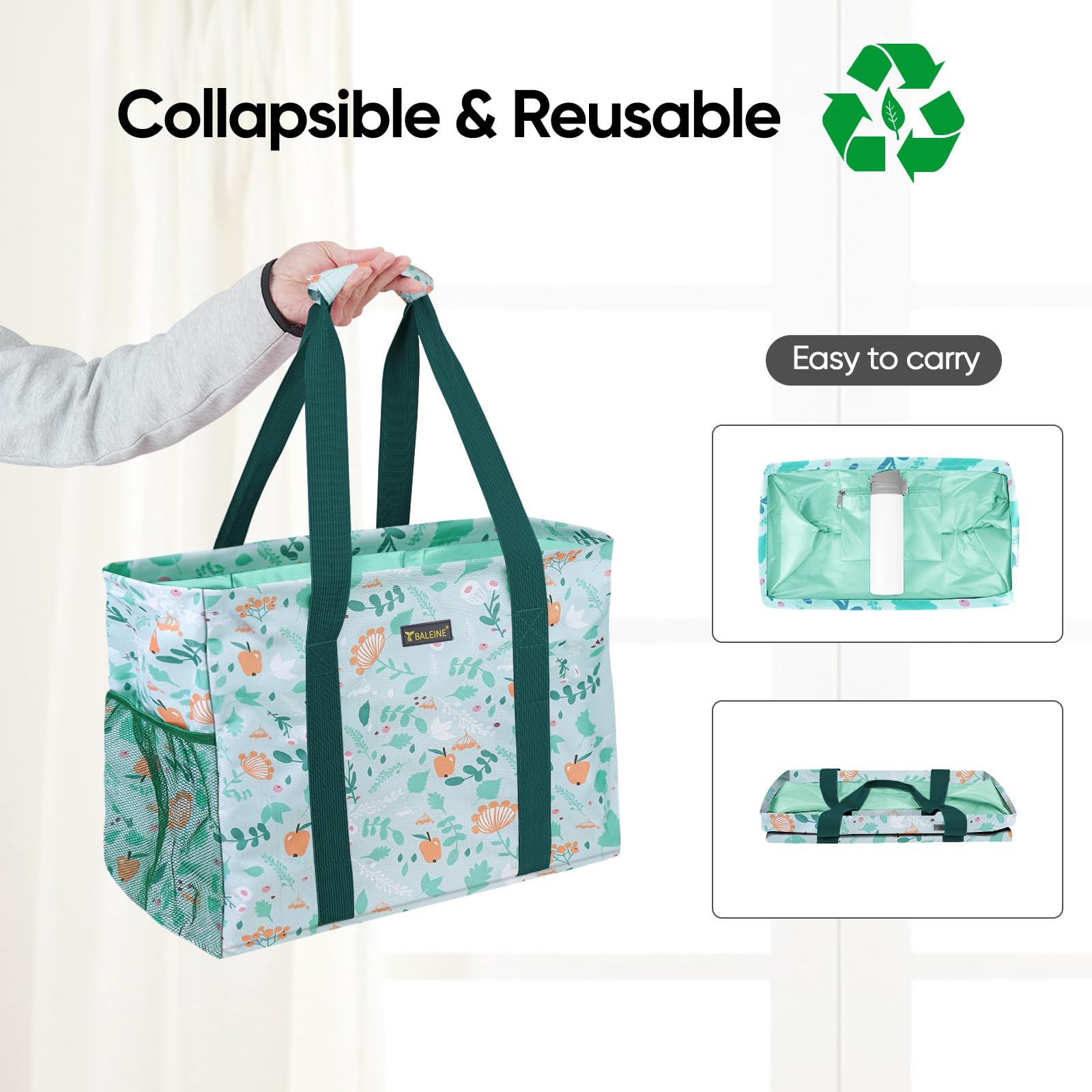 Baleine Extra Large Utility Tote Bag With Wire Frame Storage