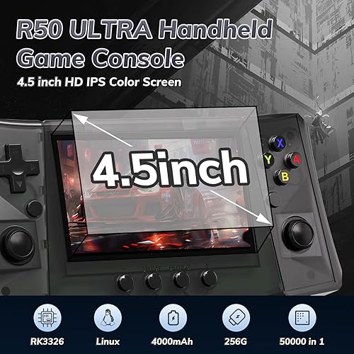 Miniatura 2 de FVBADE Consola de juegos portátil 50000 en 1 R50 Ultra de 5.5 pulgadas, pantalla IPS, mini consola retro de 4000 mAh, Arcade de bolsillo portátil