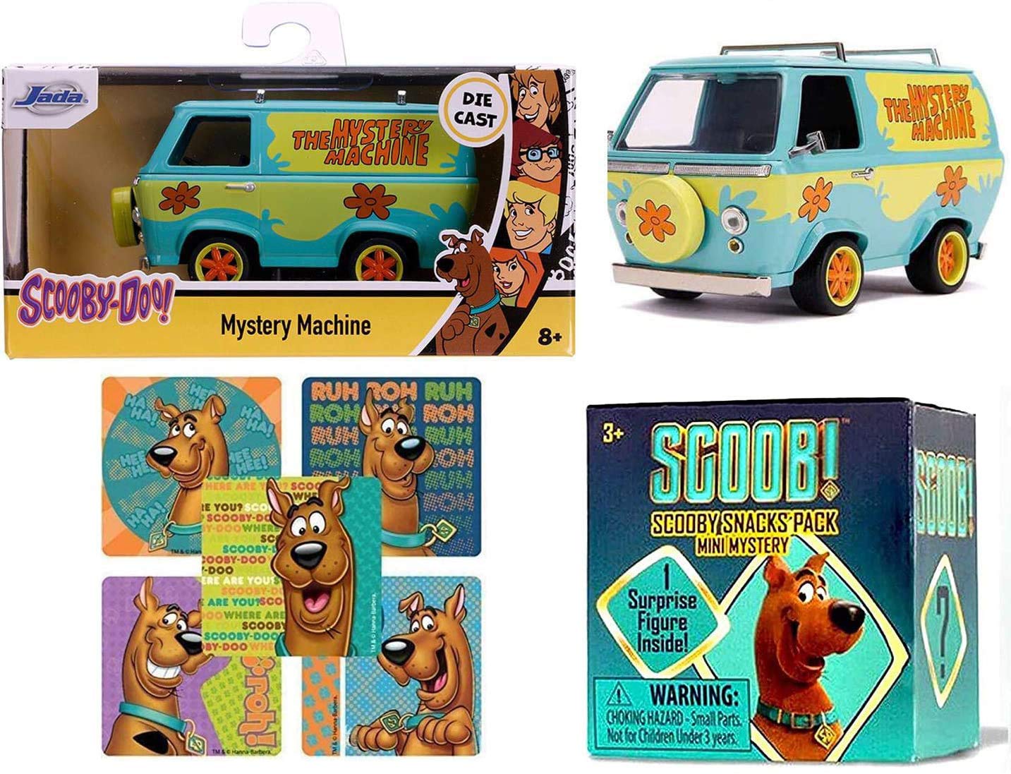最終価格Scooby-Doo!ボブルヘッドTHE MYSTERY MACHINE Scoob Gang Mystery Machine Die-Cast Van 1:32 Scale Bundled Movie