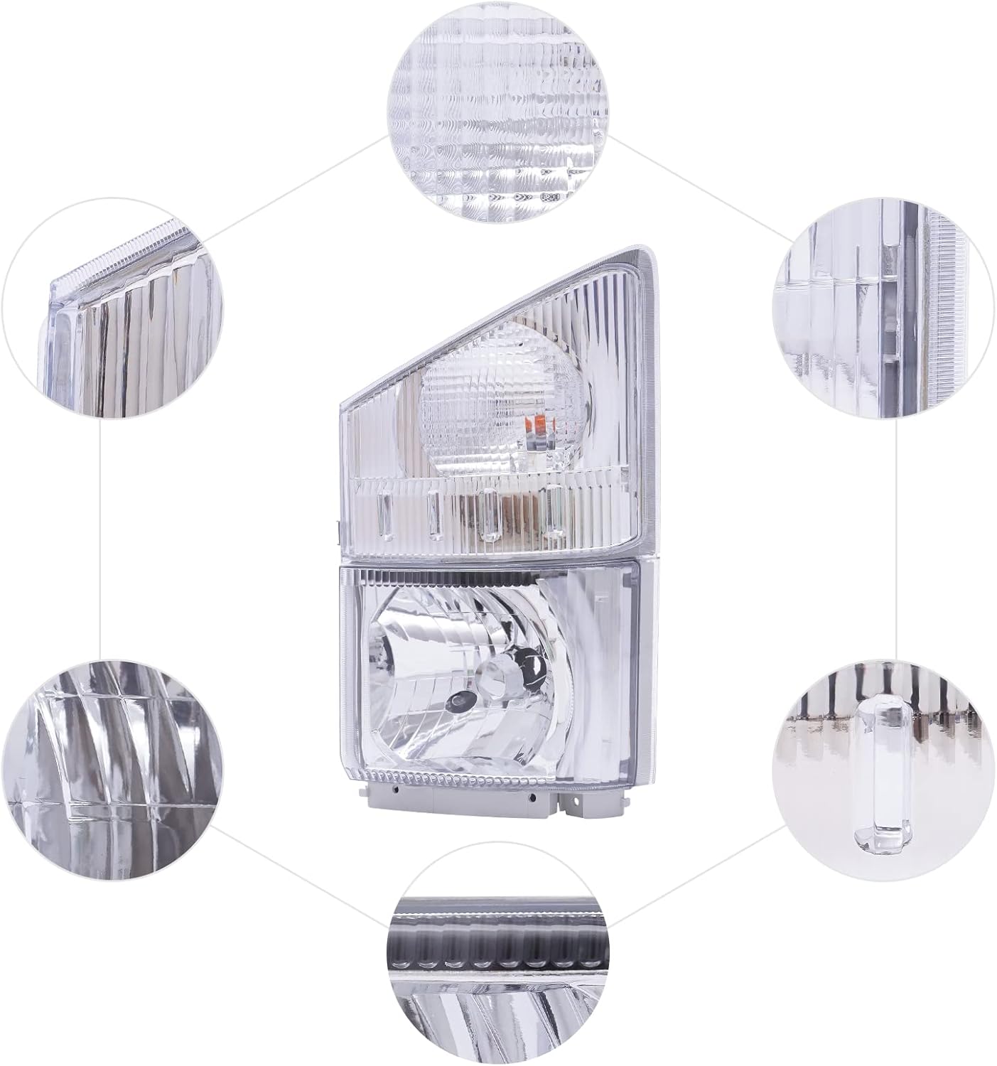 LYNICESHOP Halogen Front Headlight, Clear Headlight for 2008-2020 ISUZU NPR NPR-HD NQR NRR Headlamp, Assembly Replacement Factory Head Light Lamp 313-1116L-AS 8975851712 (Driver Side)