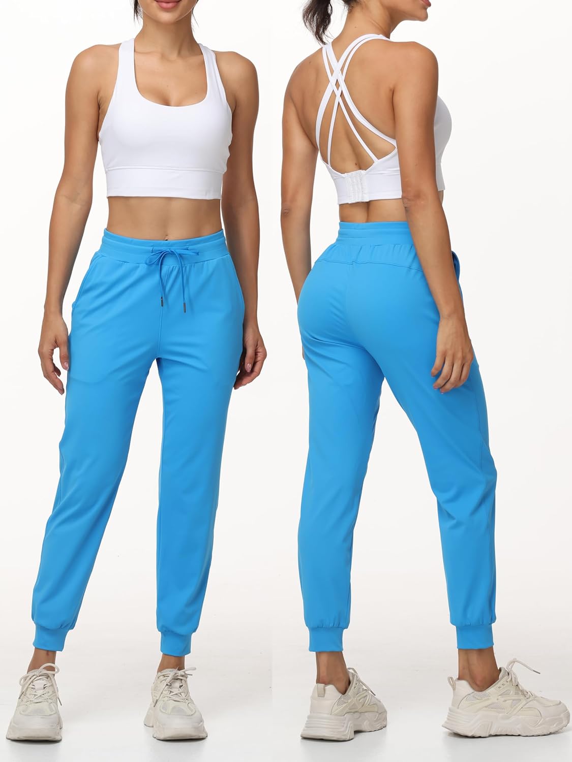 Womens Athletic Joggers Track Pants Gym Wear Workout Running Sweatpants with Pockets Travel Casual Stretch Bottoms - Image 2