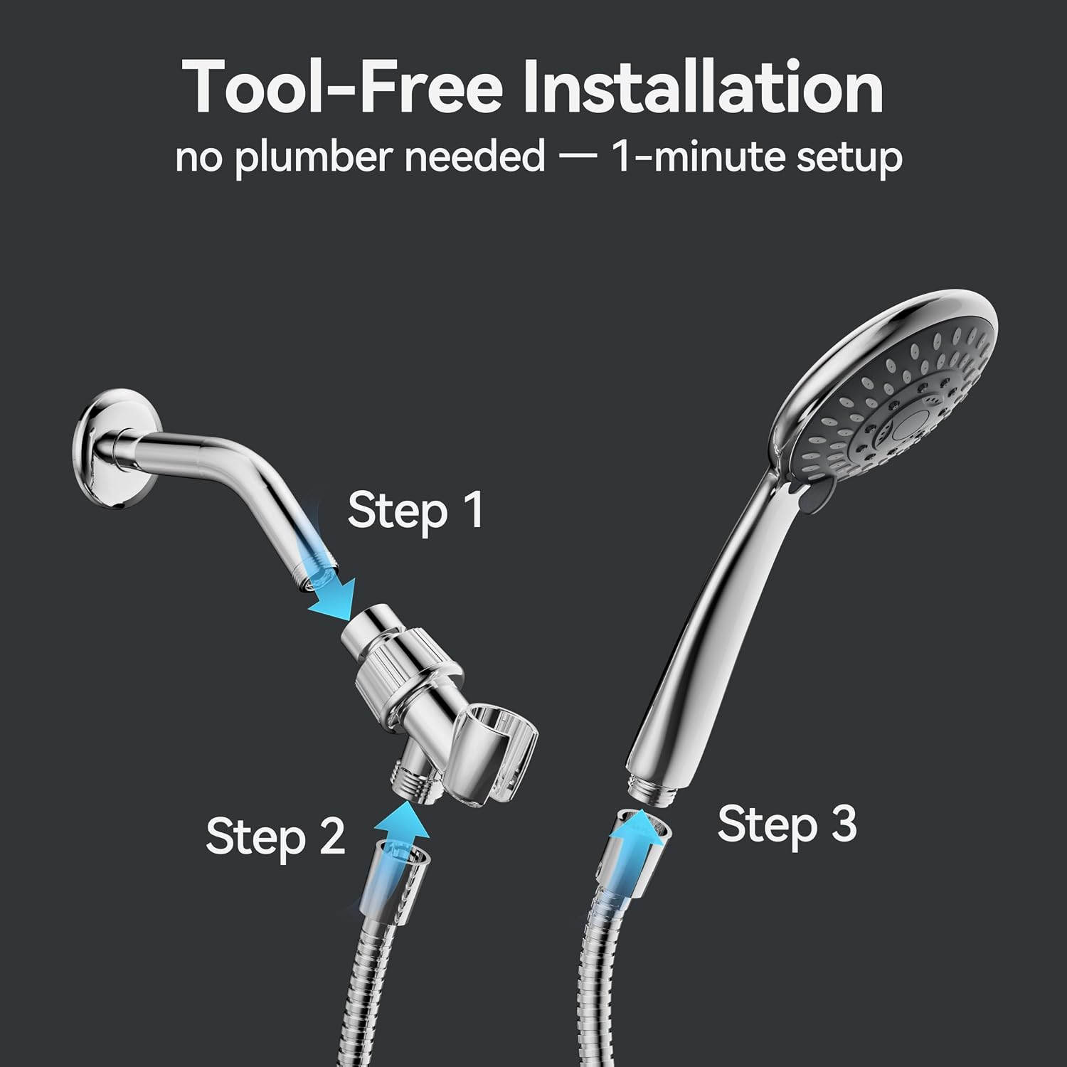 MakeFit High Pressure Handheld Shower Head for Low Water Pressure