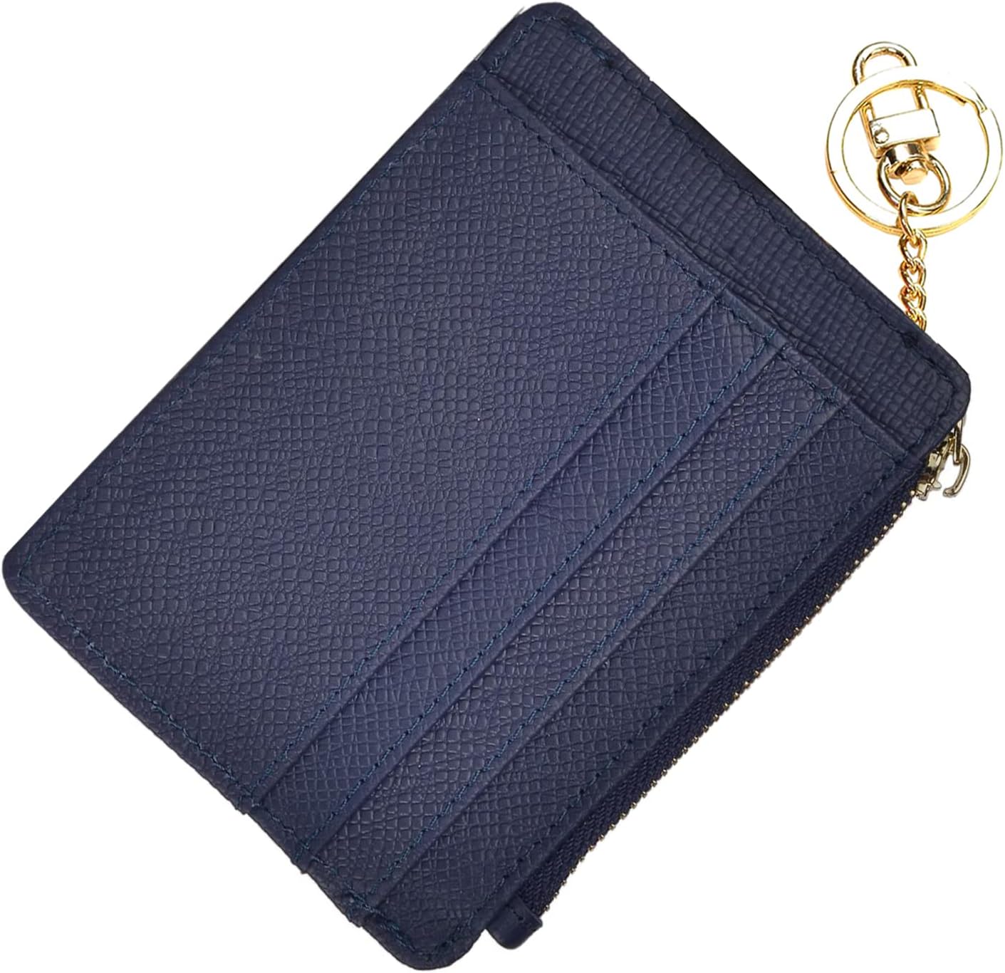 Slim RFID Credit Card Holder for Women Mini Front Pocket Wallet Purse With Keychain