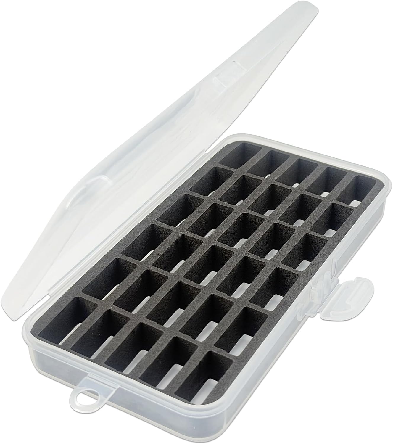 Fbshicung 30 Grids Bobbin Box for M-Class Jumbo Bobbin Plastic Thickened Sponge Clear Bobbin case for Household Craft Sewing Tool