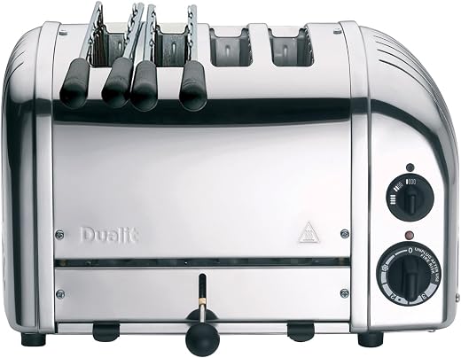 Dualit 2+2 Toaster 42174 – Hochglanz, 4 Scheiben, Edelstahl