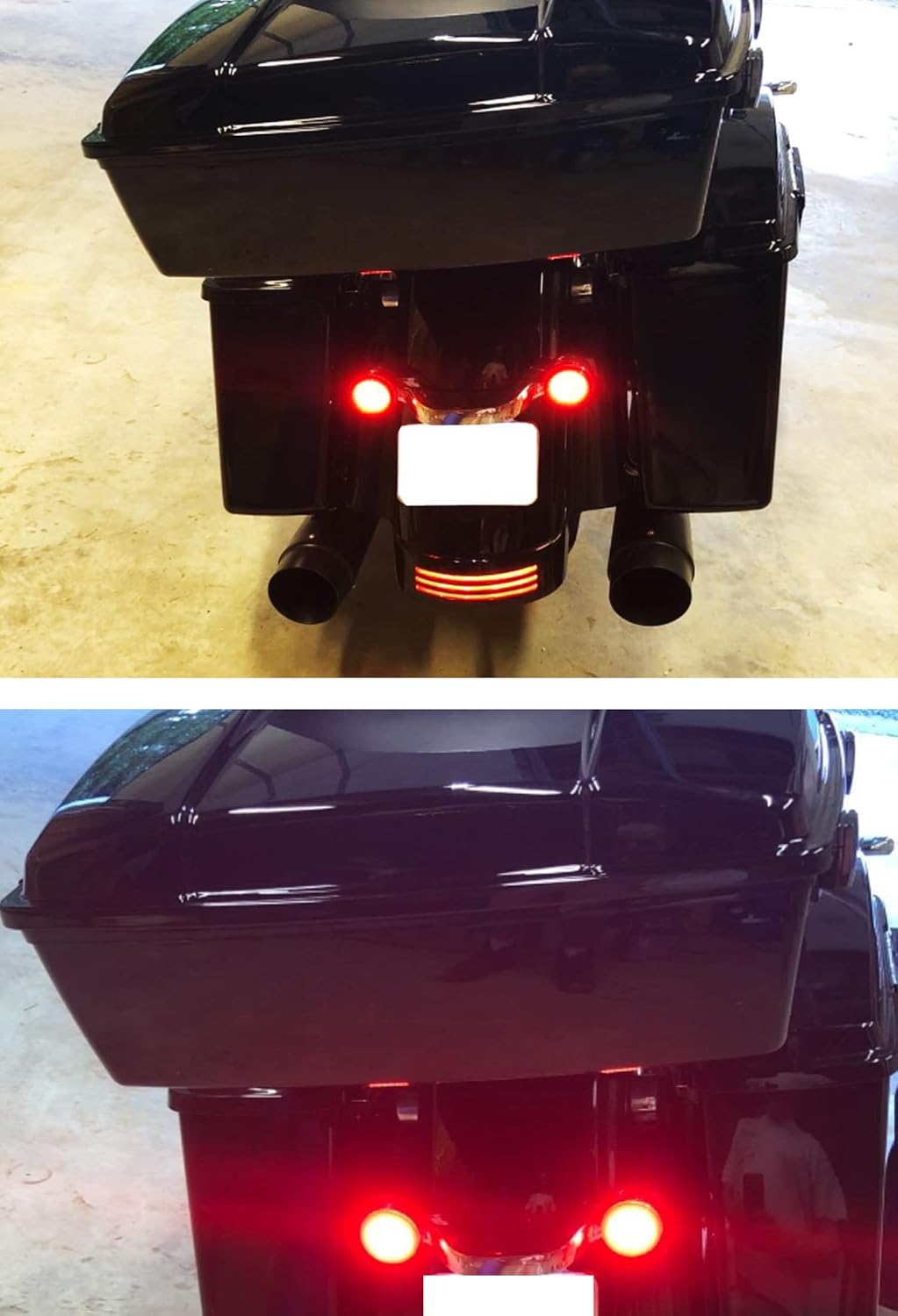 iJDMTOY 2-Inch White Halo/Amber Inner 1157 Front & Red Full LED Rear Turn Signal Light Bulbs Compatible with Harley Davidson Touring Electra Glide Road King Sportster Motorcycles