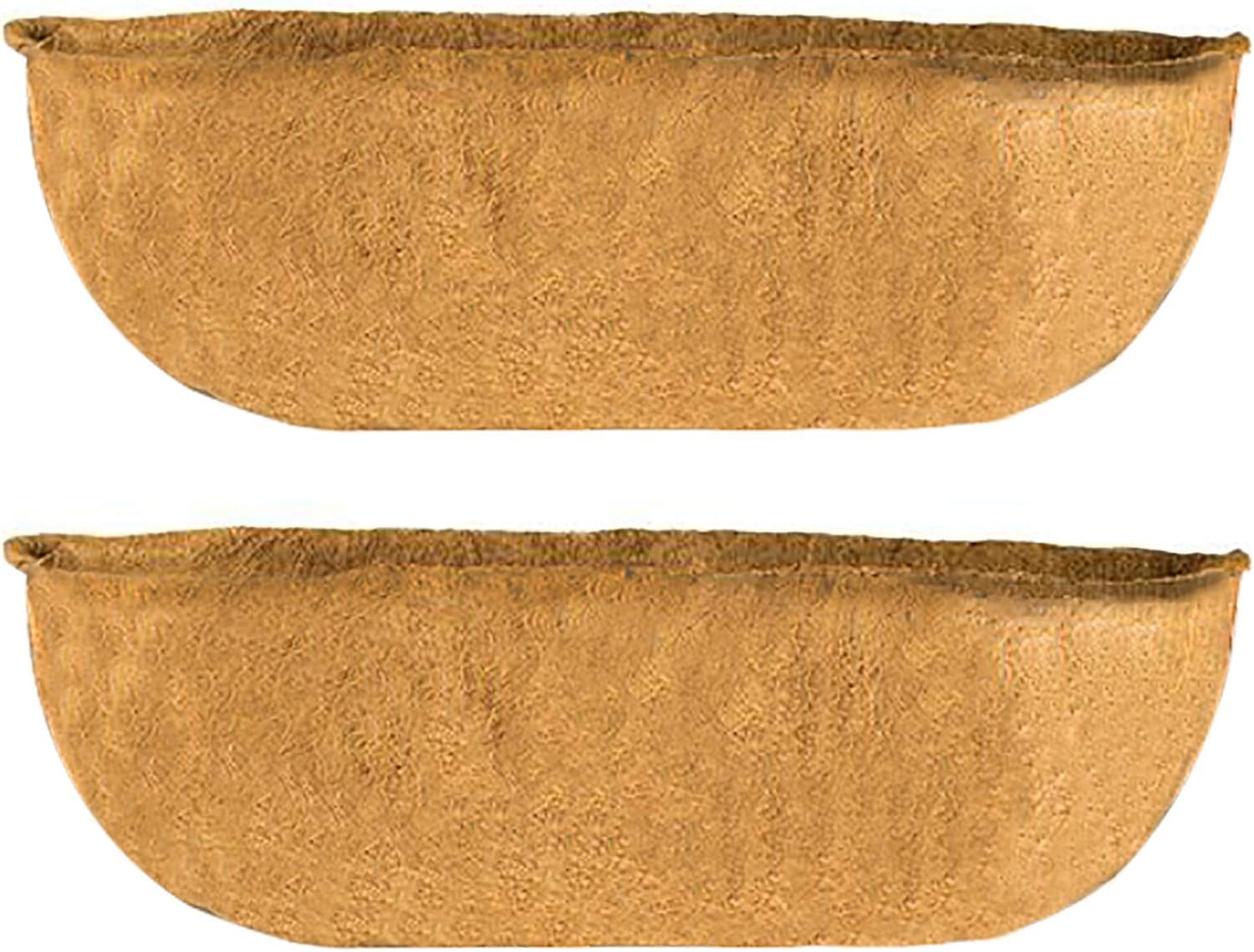 Prtecy Coffee 2 Pcs 30 Inch Trough Coco Fiber Replacement Liner, Pre-Formed Replacement Troughs Coco Coir Coconut Liners Plant Basket Liner For Window Box Wall Trough Planter