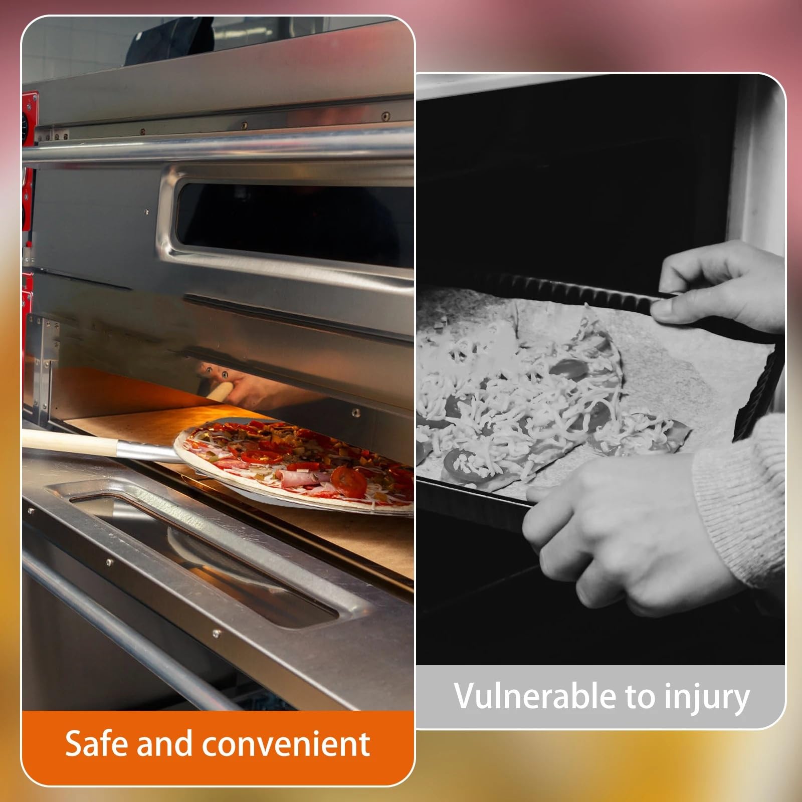 Pala Per Pizza Pala for pizza in lega di alluminio, spatola for girare la con manico, pala for da forno for cuocere fatta in casa, pane, pasta sfoglia(Style B)