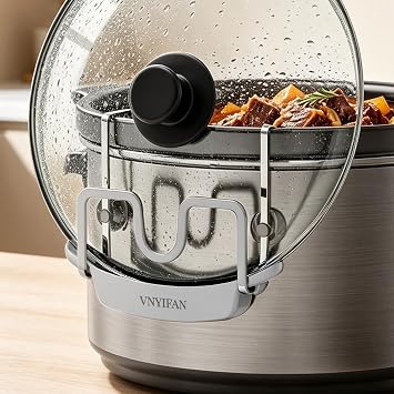 Slow Cooker Lid Holder with Extended Silicone Tray Fits Most Crockpot