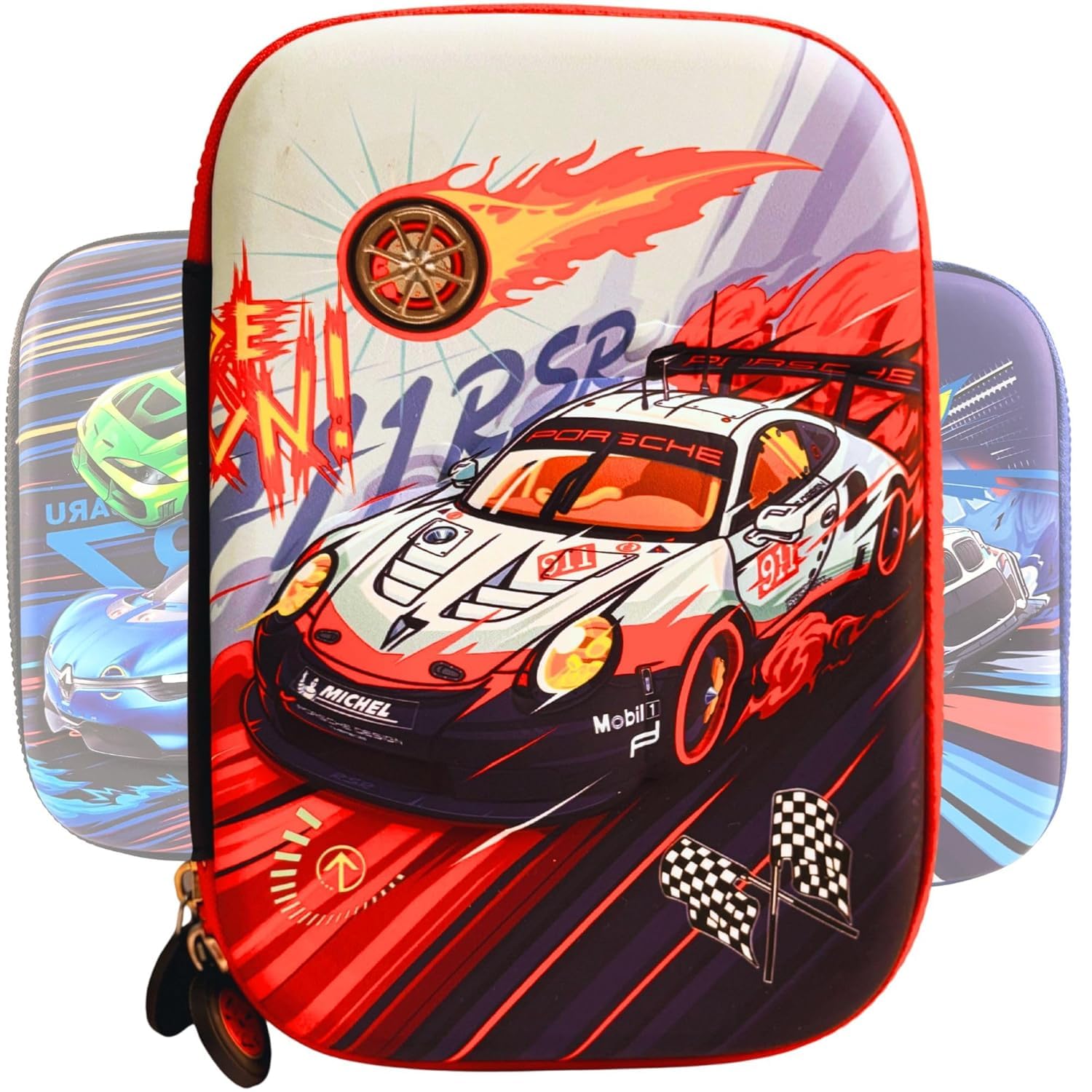 Big Size Stylish Racing Car Printed Pen Pencil Pouches for Kids 3+|1PCs Random Case for Boys & Girls Stationary Item Organizer Multi-Purpose Travel, Cosmetic Pouch Birthday Gift for Children-image-24