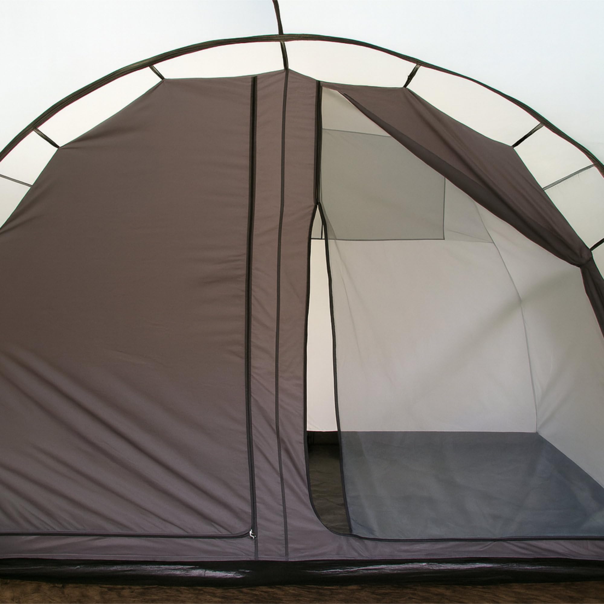CampFeuer Namiot tunelowy dla 6 osób "Relax6" | Namioty tunelowe z markizą | wiatroszczelny, wodoodporny, ultralekki | namiot kempingowy z moskitierą | namioty na kemping, na zewnątrz, plażę i do wędrówek, w zestawie śledzie i torba (oliwkowy zielony/szar