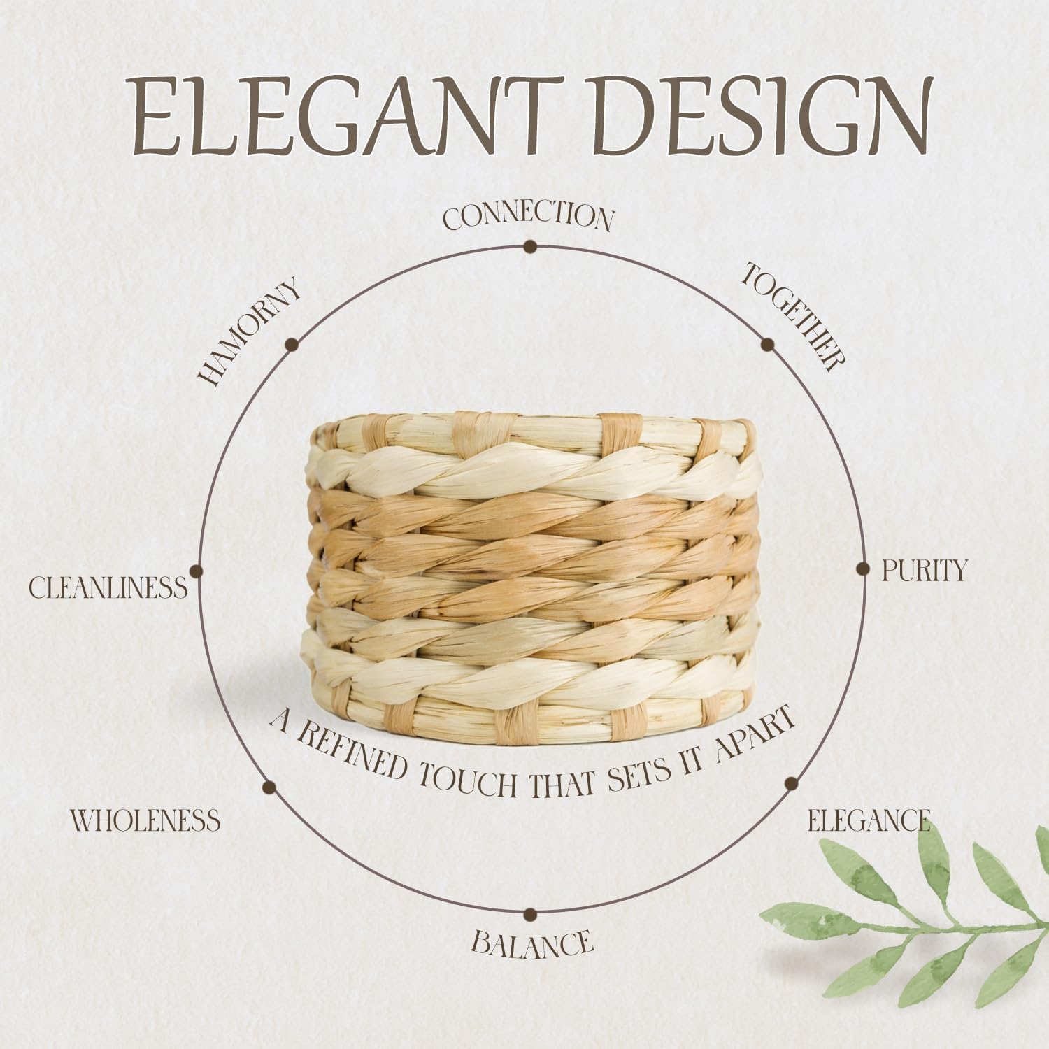Set of 6 Handmade Farmhouse Napkin Rings – Rustic Woven Design for Fall, Thanksgiving, Christmas, New Year’s Eve & Easter (Set of 12)