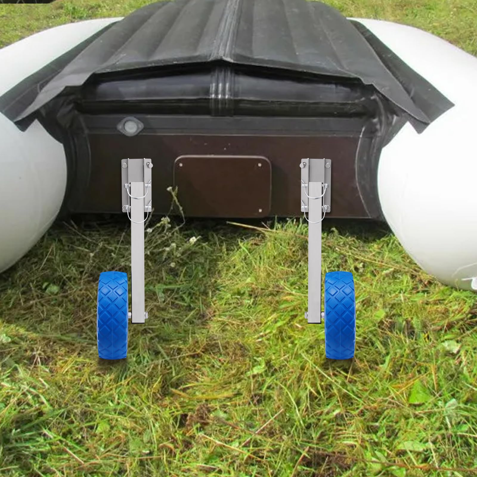 Ruote Gonfiabili Per Barche E Rimorchi - Fino A 150 Kg, Telaio Acciaio Inox, Pneumatici 9.84 Pollici - Foto 10