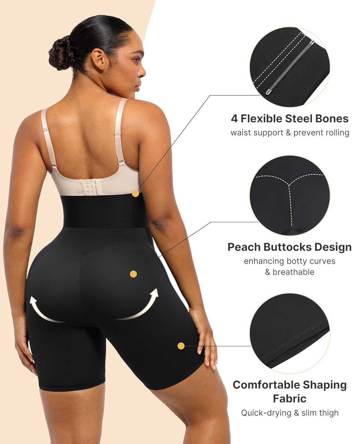 SHAPELLX Women High Waist Leggings Tummy Control ElasticFuse Waistband Shaping Leggings Waist Trainer Yoga Pants - Image 4