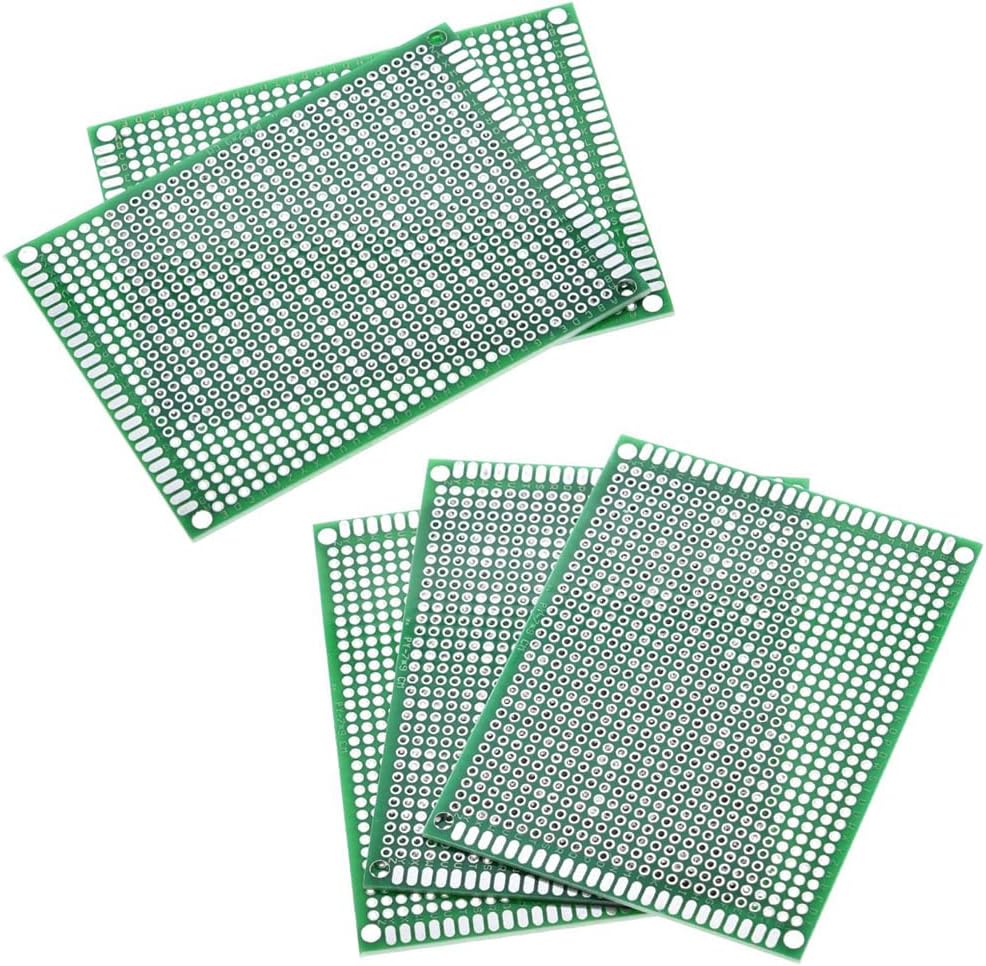 Universal Circuit Board (7x9cm 5-Piece Set) 2.54mm Pitch Glass Epoxy Single-Sided PCB Prototype Board for Lab Experiment Plate DIY Soldering Prototype Circuit Experiment Electronics