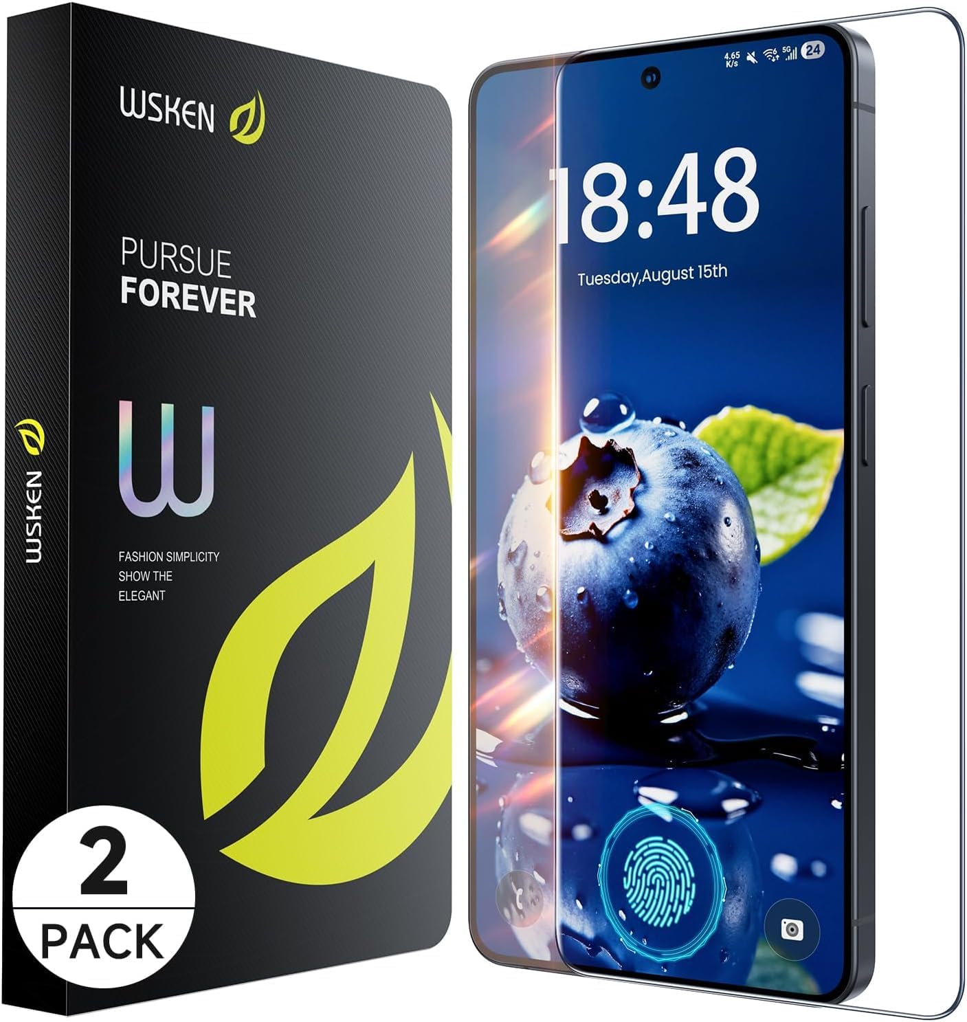 WSKEN for Samsung Galaxy S26 Ultra Screen Protector - [AR Original Visual][Fingerprint Unlock] Anti Reflective Anti Glare 9H+Tempered Glass Military Shatterproof,Anti Fingerprint,0 Bubble,2 Pack