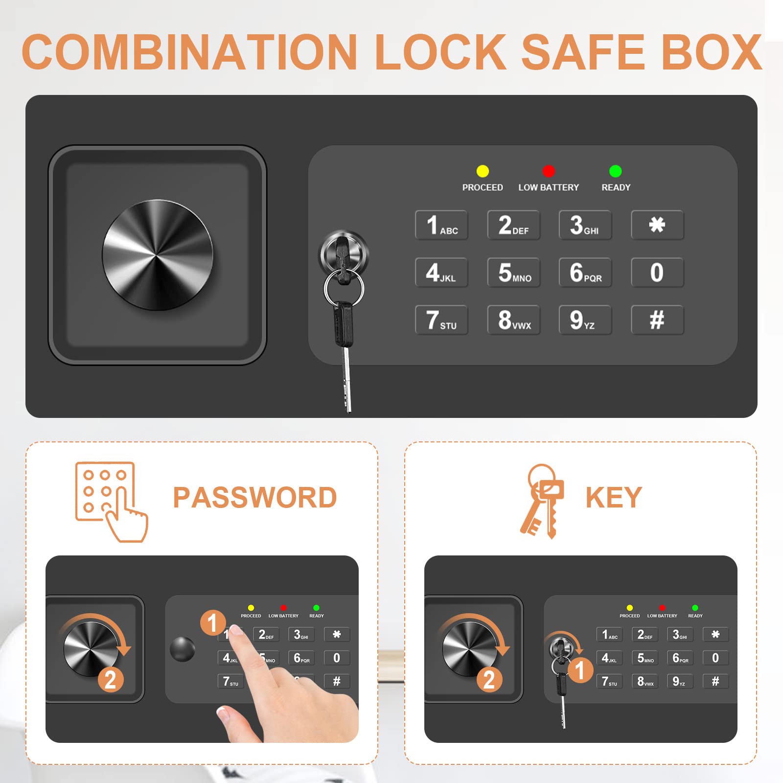 In-Wall Safe Between Studs - Fireproof, Digital Keypad & Keys, Hidden Wall Safe For Passports & Jewelry