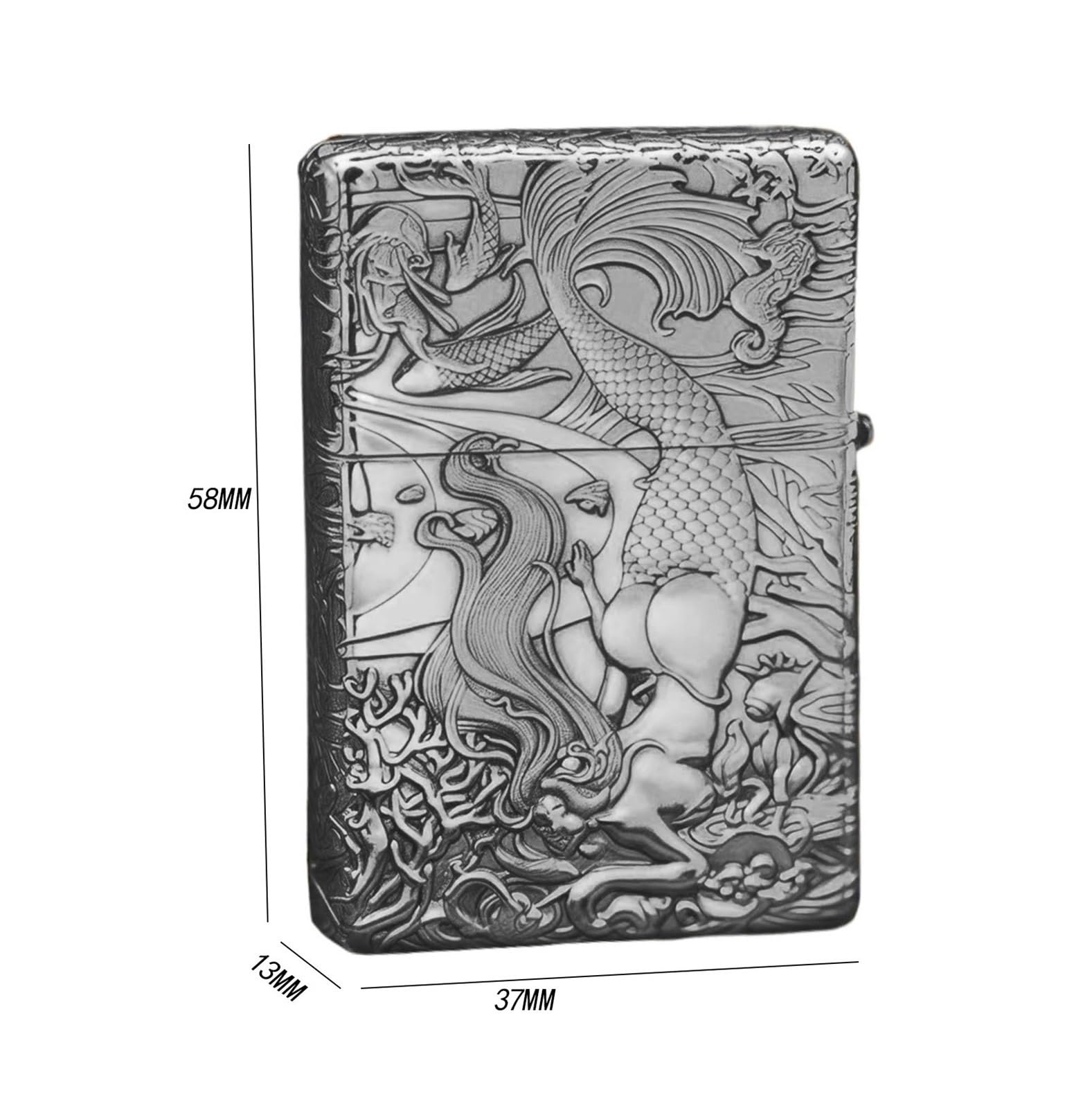 Briquet à kérosène en Laiton, Flamme Douce Coupe-Vent, briquets à meule rétro Vintage, gaufré à la Main, Couvercle Rabattable en métal, for Bougies, Camping(4PCSilver)