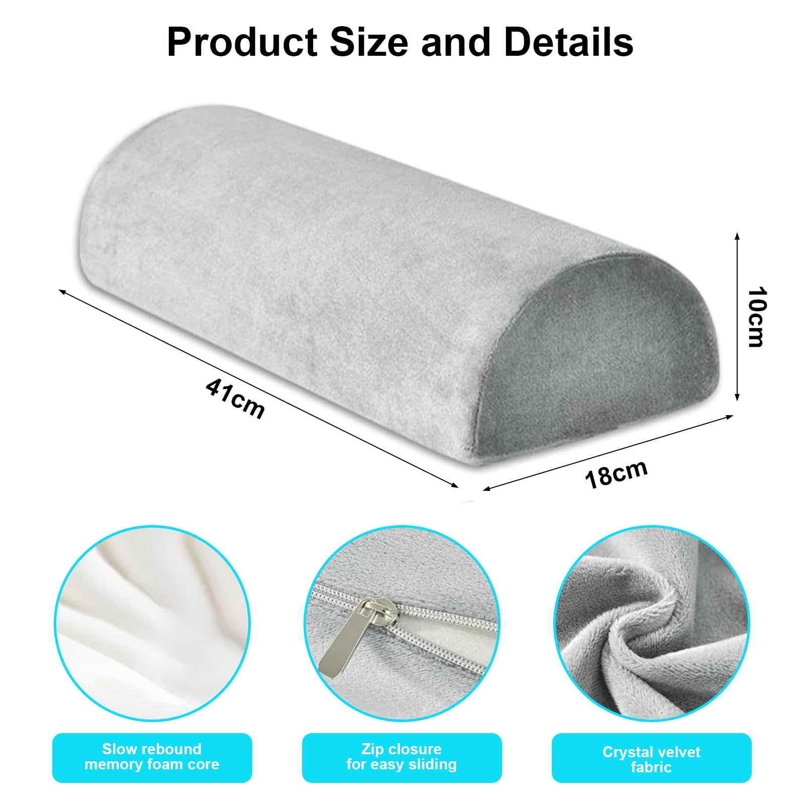 Cuscino per Gambe e Ginocchia, Cuscino a Mezzaluna Ergonomico in Memory Foam, Ideale per Dormire Lateralmente e per Supporto Lombare, Sollievo per Dolori alla Schiena e Anche
